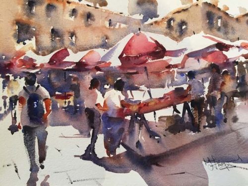 Trevor Lingard Market day Dubrovnik